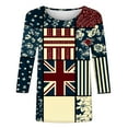 thumbnail image 4 of Union Jack Flag Shirts for Womens Fashion UK United Kingdom Flag Tshirts Great Britain British Women Girl T-Shirt 3/4 Sleeve Summer Tops Casual Dressy Tunic Round Neck Tee Going Out Blouse, 4 of 5