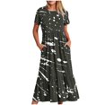 thumbnail image 2 of SDNall Womens Fashion Round Neck Short Sleeve Printed Dress, 2 of 8