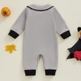 thumbnail image 4 of WIBACKER Newborn Baby Boy Halloween Outfit Long Sleeve Spider Embroidery Romper Bowtie Jumpsuit Halloween Costumes 0-18M, 4 of 7