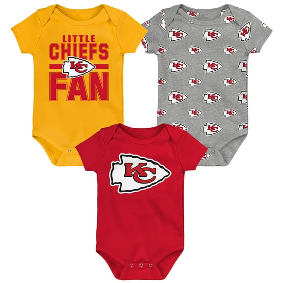 Newborn Outerstuff Kansas City Chiefs Little Tike 3-Piece Bodysuit Set