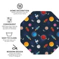 thumbnail image 4 of Pofeuu Space Cartoon Print Leather Coasters Set of 6, Round Cups Mugs Mat Pad for Home Kitchen Heat Resistant Drink Coasters,Octagon, 4 of 7