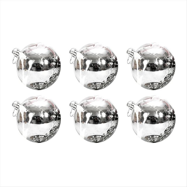 6 Bolas de Navidad de 8 cm, Luces Decorativas para Árbol de Navidad, Colgantes para Ventana, Techo, Compras, Color Plateado
