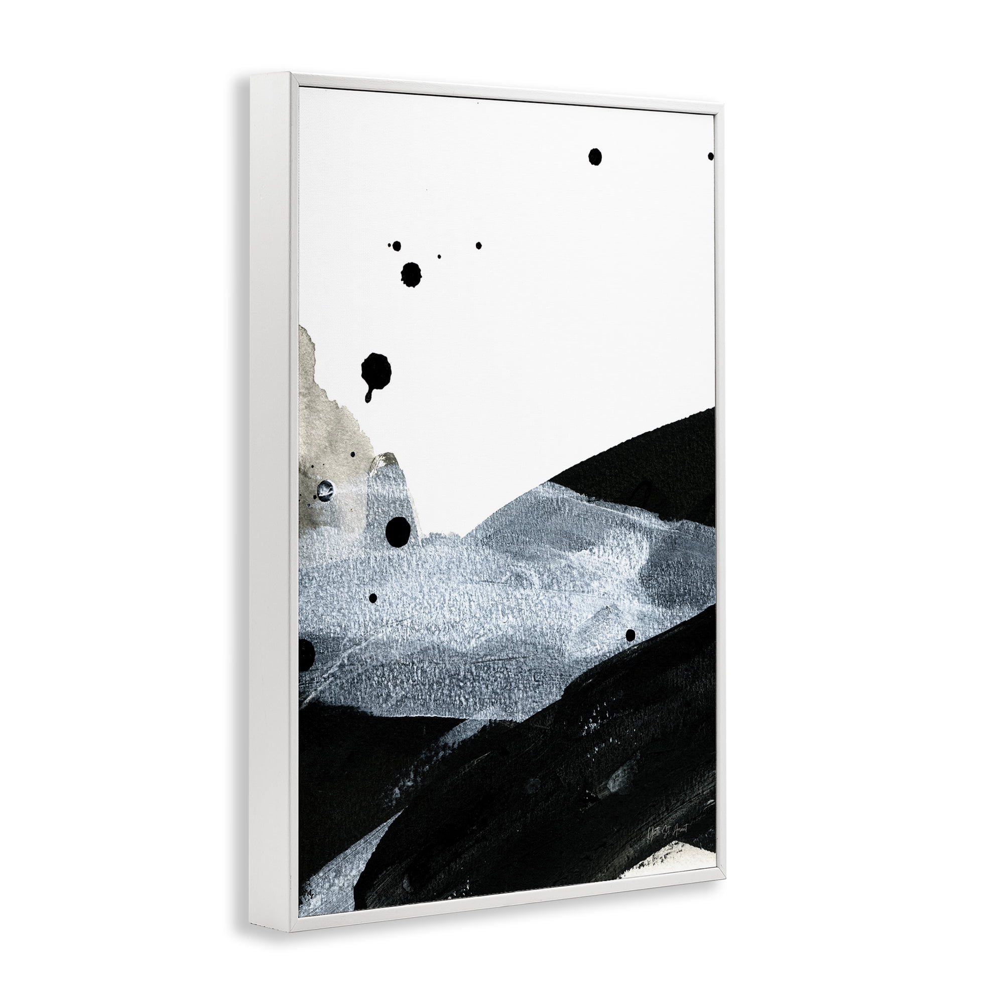 Stupell Industries Murky Gradient Movement Abstract Painting White Framed Art Print Wall Art, 12 x 18
