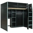 thumbnail image 5 of Gaming Loft Bed Full Size, Wood Loft Bed with Desk, RGB LED Lights, Open Wardrobe & Storage Shelves, Gaming Bed with Workstation for Gamers, Teens, Blue, 5 of 14