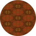 thumbnail image 1 of Ahgly Company Indoor Round Patterned Mahogany Brown Area Rugs, 7' Round, 1 of 1