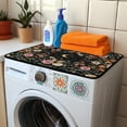 thumbnail image 3 of ZIATUBLES Dust Cover Pad for Washer Dryer Water Resistant Washing Machine Top Protector Mat for Laundry Room Home Multi Use Home Decor Accessories, 24 x 19.7 Inch, Butterfly Rose Foliage Moon, 3 of 7