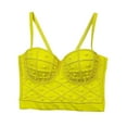 thumbnail image 2 of YWDJ Lounge Bras for Women Plus Size Sleep Bras Wirefree Comfy Bras Spaghetti Straps Full Coverage Push up Wrap Lounge Bras Padded Comfort Bras Solid Comfortable Bras Yellow S, 2 of 6