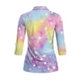 thumbnail image 3 of Uorisanigo Rainbow Butterfly Womens Golf Shirt Soft Comfortable Women's 3/4 Sleeve Athletic Golf Shirts Fashion Quarter Zip Breathable Polyester Spandex Fabric Tennis Tops Size 2XL, 3 of 7