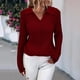thumbnail image 4 of Suéter Dama Gibobby Ropa de moda Casual Solapa Color sólido Slim Fit Vino M, 4 of 5