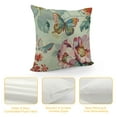 thumbnail image 4 of GOSMITH Teal Blue Floral and Butterfly Throw Pillow Cover Vintage Farmhouse Butterfly Flowers Decorative Pillows Cushion Covers Pillowcase Blue for Home Bedroom Sofa Chair Decor, 4 of 5