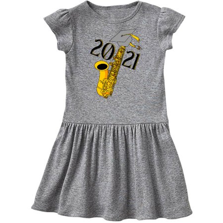 

Inktastic Saxophone 2021 Graduation Gift Toddler Girl Dress