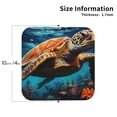 thumbnail image 2 of Rateoe Colorful Flower Sea Turtle Drawing Drink Coasters Set of 4 Leather Coasters Spill Protection for Table Desk,Durable and Non Slip Leather Coaster ,4 Inches Drink Mats-Square, 2 of 6