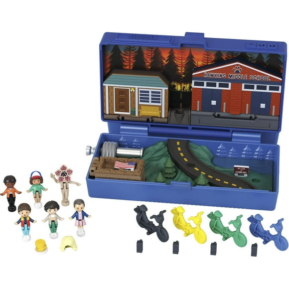 Polly Pocket Stranger Things Coffret avec 6 personnages en édition spéciale et 10 accessoires
