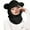 A-Black, variant on Women's Faux Fur Hooded Scarf Hat 2-in-1 Winter Warm Neck Wrap & Hood