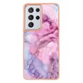 thumbnail image 2 of Designed for Samsung Galaxy S21 Ultra Marble Case, Ultra Thin Girls Women Plating Marble Designed Flexible Soft TPU IMD Marble Protective Case Cover for Samsung Galaxy S21 Ultra - Pink, 2 of 6