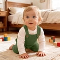 thumbnail image 6 of ShomPort Babys Knit Overalls Sleeveless Jumpsuit Stretchy Warm Solid Color Sweater Bodysuit 3-36 Months, 6 of 7