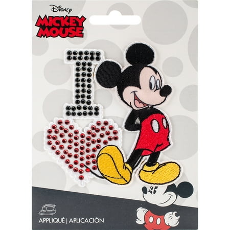 - Disney Mickey Mouse Iron-On Applique, I Love Mickey