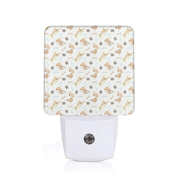 Balery Dachshund Dog Puppy Luz Nocturna LED con Sensor Automático, Enchufe con Sensor Crepuscular, Luz Suave de 0.5W para Dormitorio, Pasillo, Baño-US