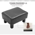 thumbnail image 4 of Ottoman Foot Rest, Small Foot Stool with Faux Leather Upholstery, Rectangular Ottoman Footrest with Padded Foam Seat and Plastic Legs, Bright Black 26, 4 of 5