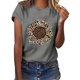thumbnail image 1 of Pntutb Mujeres Casual Carta Impresión Mangas Cortas O-Cuello Camiseta Suelta Blusa tops Pntutb Pntutb-3393, 1 of 6