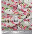 thumbnail image 1 of Soimoi Polyester Crepe Fabric Floral,Sheepdog & Yorkshire Terrier Dog Printed Craft Fabric by The Yard 52 Inch Wide, 1 of 1