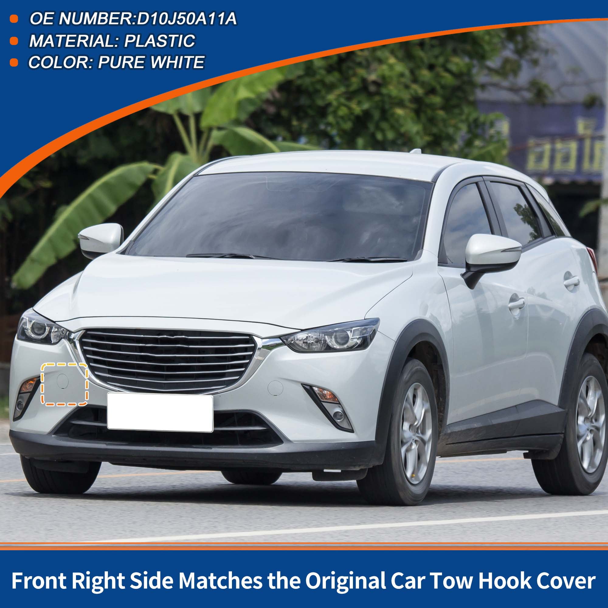 Unique Bargains Front Right Car Bumper Tow Hook Cover for Mazda CX-3 - Pack of 1