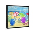 thumbnail image 3 of Stupell Industries Umbrella Coast Vibrant Beach Landscape Painting Jet Black Floating Framed Canvas Print Wall Art, Design by Paul Brent, 3 of 6