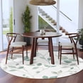 thumbnail image 4 of Green Grey Leaf Round Area&nbsp;Rug 5ft Country Watercolor Green Leaves Branches Non-Slip&nbsp;Washable Circle Rugs Soft Felt Indoor Floor Mat for Bedroom Kitchen Living Room Bathroom, 4 of 9