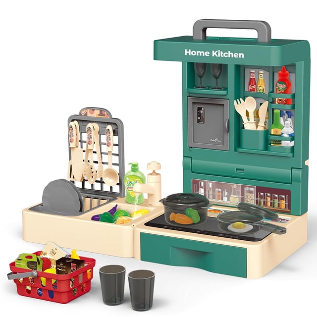 Juego de cocina Pretend Play yoliyogo, 45 piezas, juguete plegable para niños