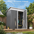 thumbnail image 6 of AECOJOY 5' x 3' Outdoor Metal Storage Shed with Lockable Door for Backyard in Dark Gray, 6 of 7