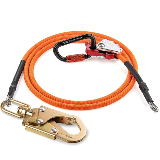 Protección contra caídas para árboles trepadores, arboristas, abatibles, acero, 2,4 m