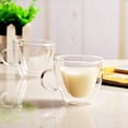 thumbnail image 3 of Taza de Cristal Transparente de Pared Doble para Taza de Café, Taza Caliente para Beber con Asa - 150ml 150 ml Sunnimix Taza de café de doble pared, 3 of 7
