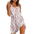 thumbnail image 2 of DailyTrove Women's Lemon Print Asymmetric Mini Dress, Sleeveless, Casual Beach & Picnic Wear, Lightweight Cotton Blend, Ruffled Hem, 2 of 6
