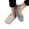 thumbnail image 5 of BambooMN Women's Warm Soft Touch Home Slippers with Non-Slip Grips - Grey - Medium - 1 Pair, 5 of 6