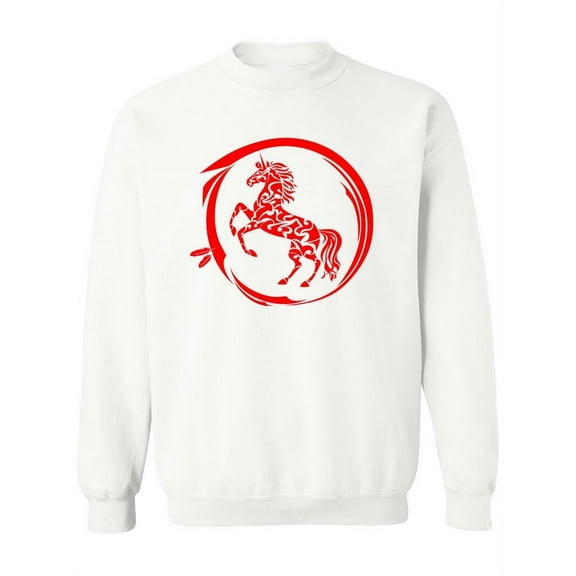 Ethnic Tribal Red Unicorn . Sweatshirt Women -Image by Shutterstock, Female x-Large