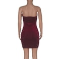 thumbnail image 4 of HKEJIAOI Robes de Cocktail Cadeau d'Anniversaire Robe en Velours Brillant pour Femmes Robe de Fête Mode Saint-Valentin en Liquidation Rouge, 4 of 9