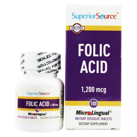 Superior Source - Folic Acid Instant Dissolve 1200 mcg. - 100