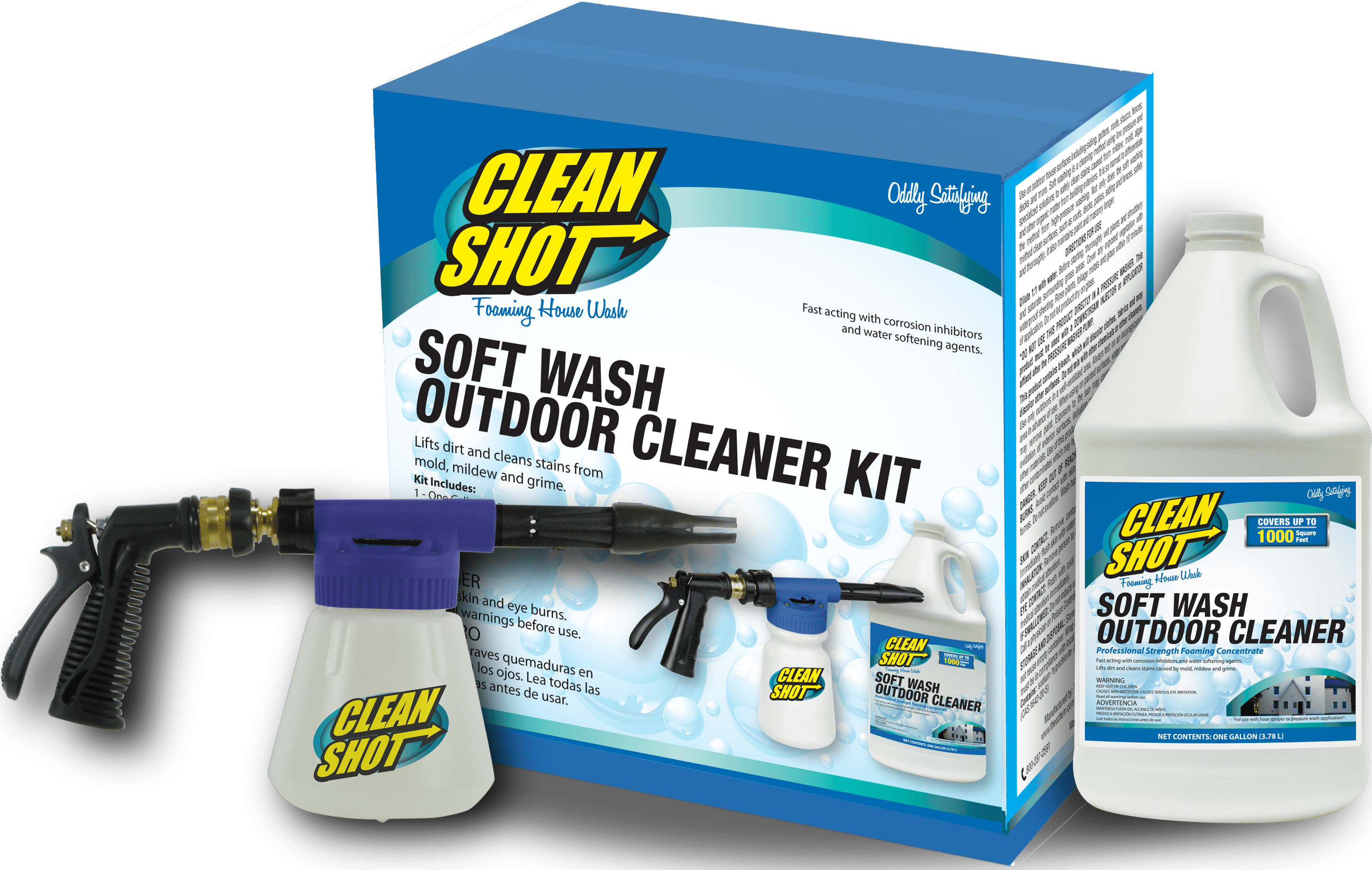 Clean Shot Soft Wash Outdoor Cleaner with foam sprayer gun, 560086
