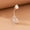 White Rose Gold, variant on 1PC Navel Ring Clawed Stainless Steel Belly Button Ring Clear Body Piercing -White Gold