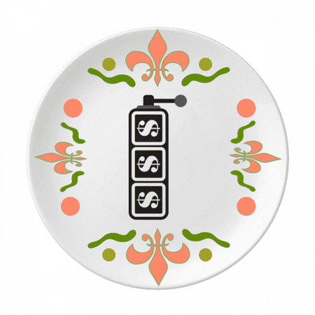 

Winning Slot Machine Illustration Pattern Flower Ceramics Plate Tableware Dinner Dish