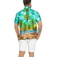 thumbnail image 4 of HAPPY BAY Men's Hawaiian Shirts Short Sleeve Button Down Shirt Men's Tropical Shirts Casual Holiday Summer Party Shirts for Men Funny 3XL Water Surf, Autumn Turquoise, 4 of 5