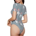 thumbnail image 3 of Lsque Cartoon Poodle Dog Women's Crew Neck Short Sleeve Bodysuit Basic T Shirts Tops Onesie Adult Cute Pajama-X-Large, 3 of 8