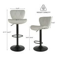 thumbnail image 3 of Hawsaiy Modern Bar Stools Set of 2, Adjustable Faux Leather Upholstered Swivel Bar Stools, Counter Height Bar Chairs with Back for Kitchen Island, Light Gray, 3 of 6