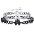 thumbnail image 1 of Pulseras MEALGUET para parejas, rompecabezas a juego en forma de corazón, de acero inoxidable, 1 of 7