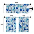 GALMAXS7 Blue Kitchen Curtains and Valances Set 3 Piece Kitchen