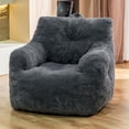 thumbnail image 6 of MIERES Small Bean Bag Chair for Adults & Kids, Giant Bean Bag Couch, Comfy Reading Chair with Armrests, Soft Cozy Chair for Bedroom, Lounge Sofa for Gaming, Napping & Relaxing, Gray, 6 of 9