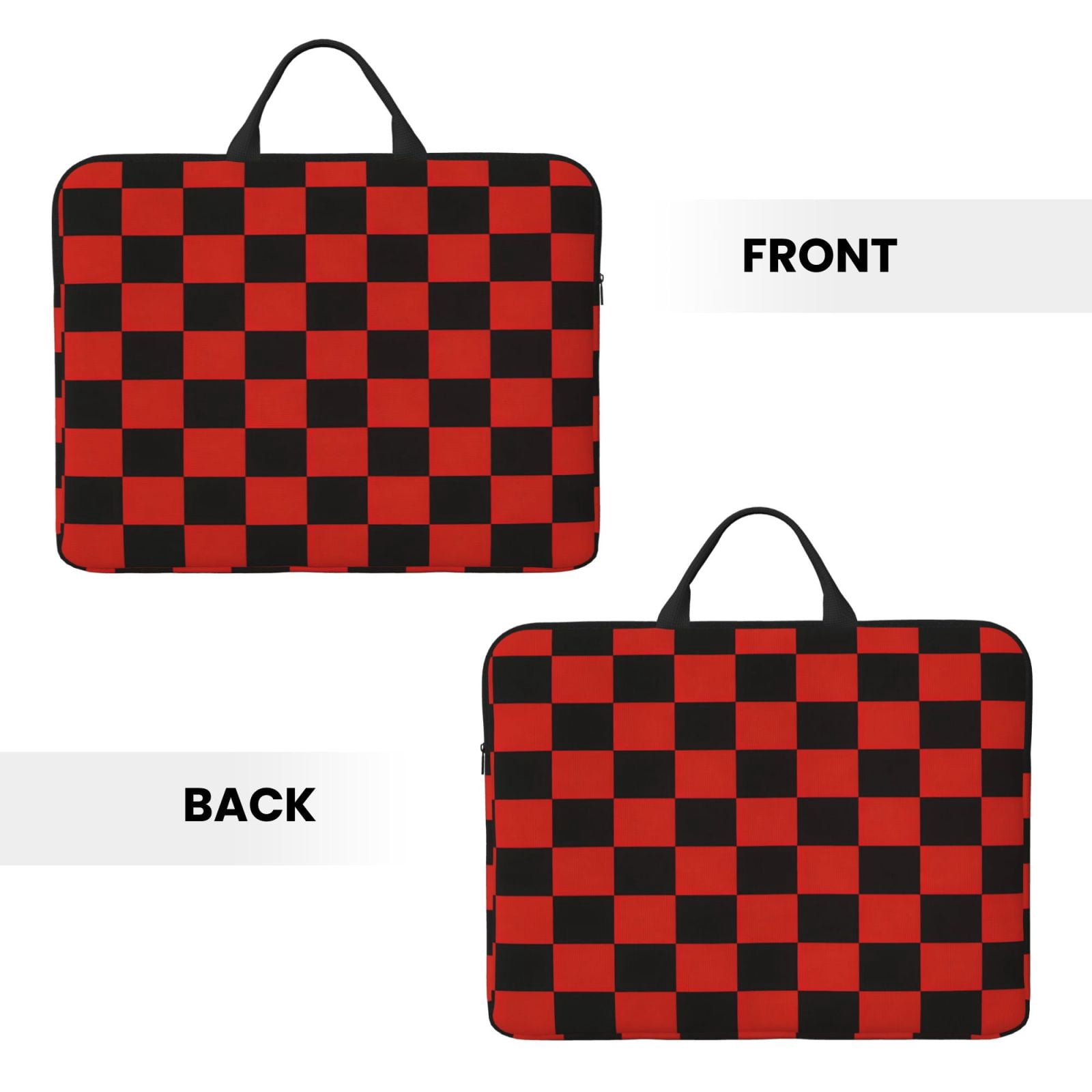 Laptop Sleeve Bag For Women Men 14inch Waterproof Durable Protective Computer Carrying Cover Handle Laptop Case Bag Red And Black Checkered Pattern (8)