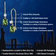 thumbnail image 2 of Gem Stone King 14K Yellow Gold Green Tourmaline French Wire Dangle Earrings for Women (0.90 Cttw, Gemstone October Birthstone, Oval 6X4MM and Round 2.5MM), 2 of 6