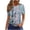 Light Blue, variant on Womens Tops Vintage Flowers Print Shirt Women'S Casual Bohemian Graphic Plant Lover Shirts Short Sleeve Graphic Tees For Women