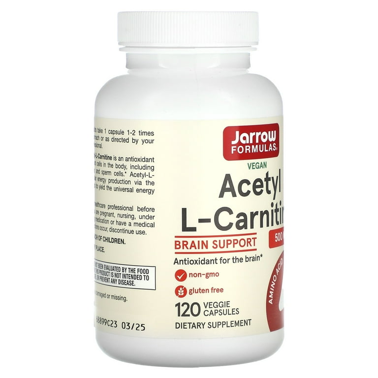 jarrow formulas l carnitine 500 mg Jarrow Formulas Amino Acid L-Carnitine Supplement, 500mg, Antioxidant Brain  Support, 120 Caps